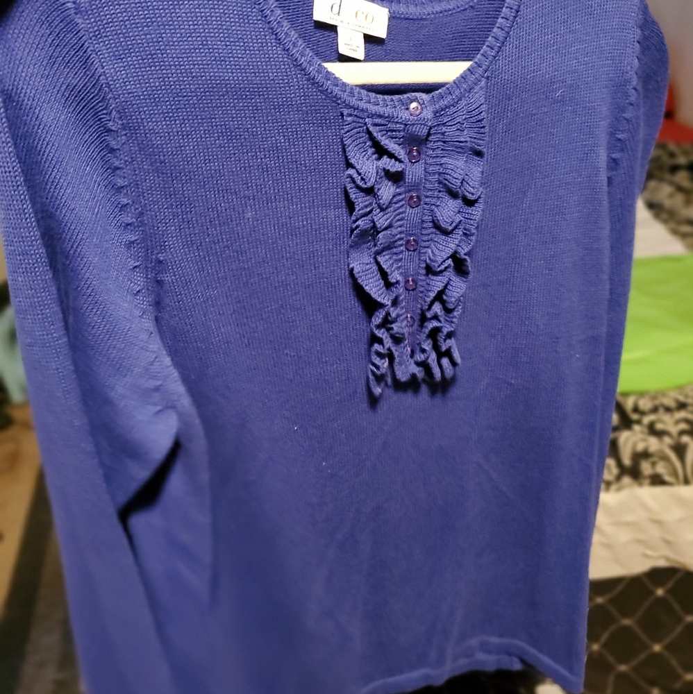NWT Denim Co. Long sleeve blue top